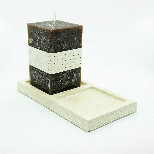 Base cemento rectangular para dos cubos